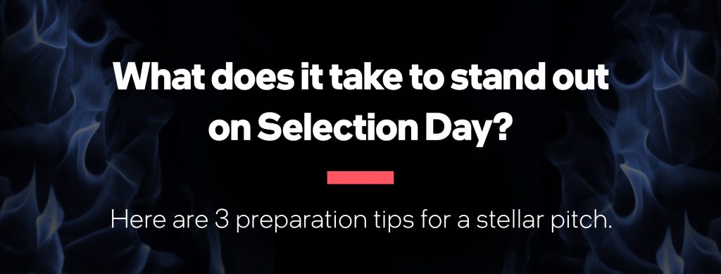 Website Banner for Selection Day With Fire In The Background.